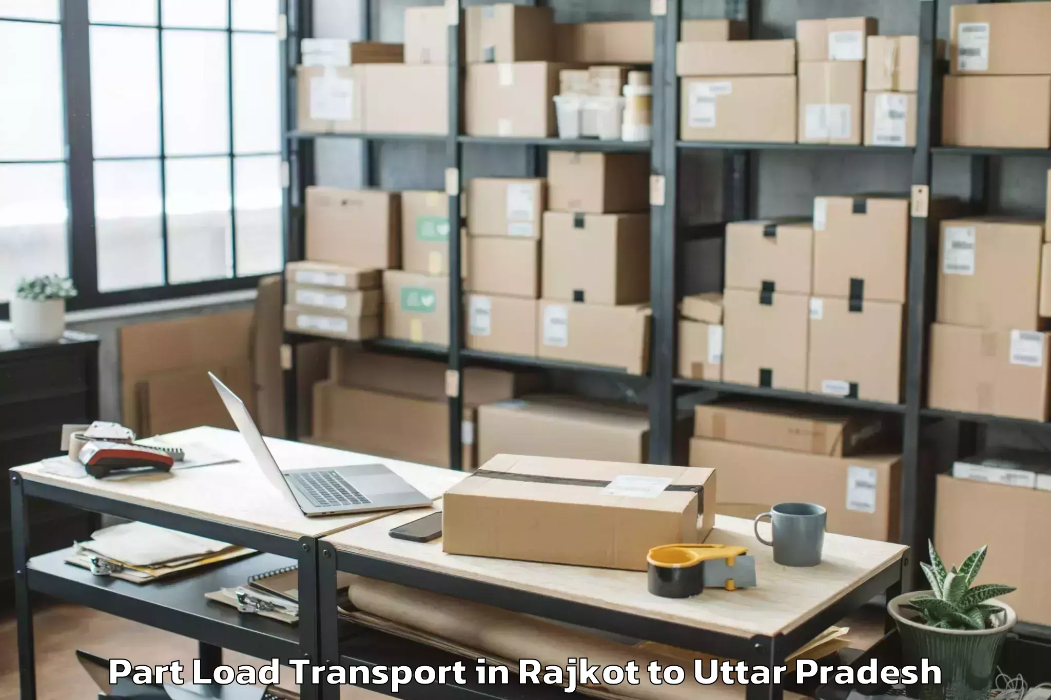 Quality Rajkot to Chandra Shekhar Azad Universit Part Load Transport